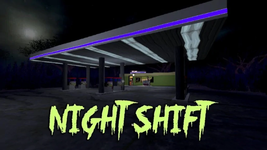Night Shift Puppet Combo Horror Game Title Graphic