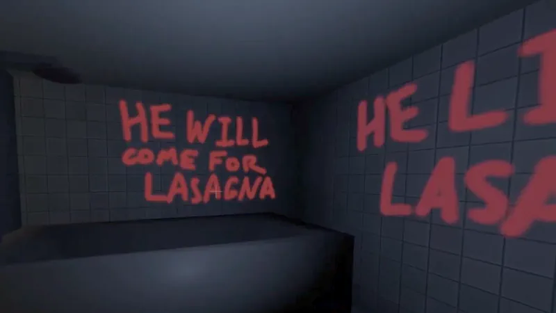 George will come for lasagna bathroom graffiti
