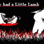 Mary Had a Little Lamb horror game screenshot with title screen lamb on the right