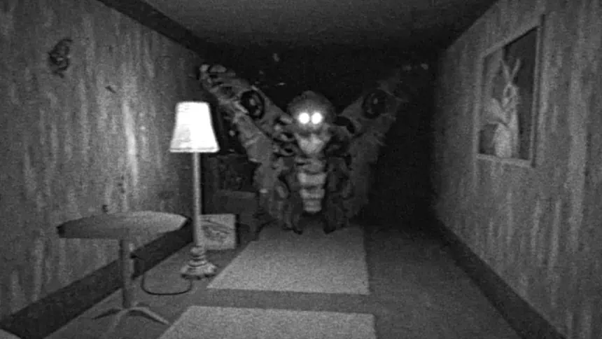 MOTH HOUSE giant moth chasing you down in the hallway