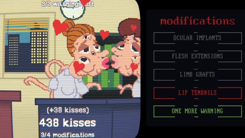 Office Kiss Edge of Humanity gameplay screen