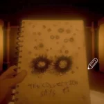 Scribbles notebook with creepy doodles