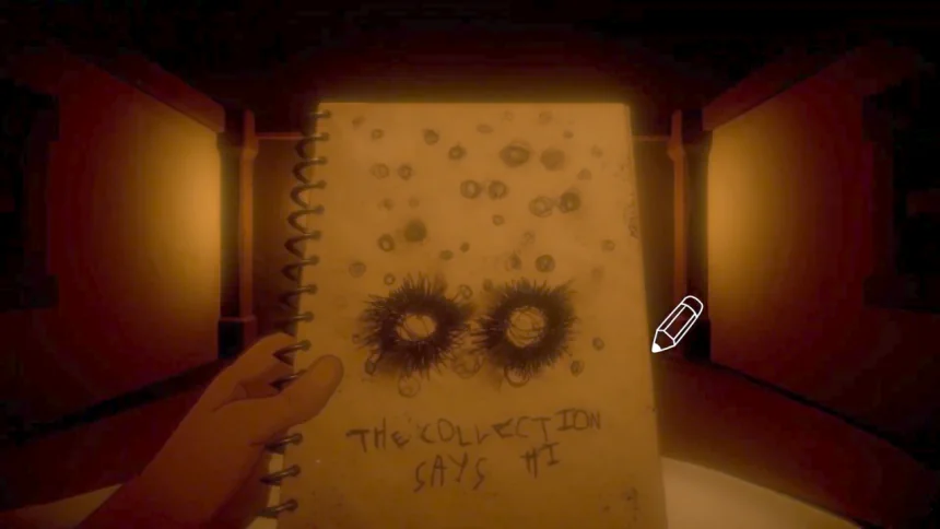 Scribbles notebook with creepy doodles