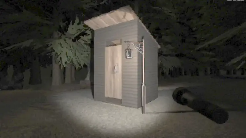 The Outhouse in the middle of the forest at night