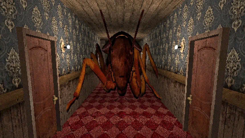 The Roach Apartment hallway chasedown scene